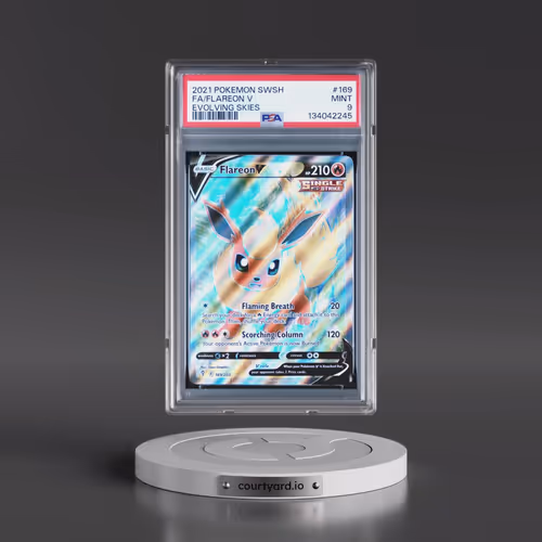 2021 Pokémon Sword & Shield Evolving Skies #169 Flareon V - Holo Full Art (PSA 9 MINT)