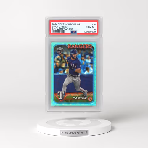 2024 Topps Chrome Logofractor Edition #136 Evan Carter - Aqua Refractor (PSA 10 GEM MINT)