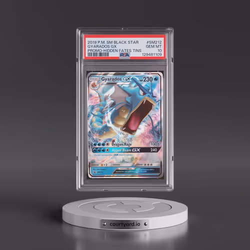 2019 Pokémon SM Black Star Promo #SM212 Gyarados GX - Holo Hidden Fates Tins (PSA 10 GEM MINT)