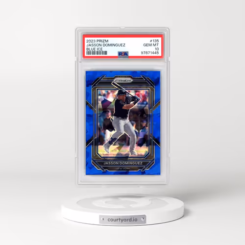 2023 Panini Prizm #135 Jasson Dominguez - Blue Ice (PSA 10 GEM MINT)