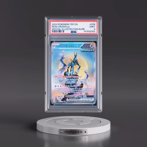 2024 Pokémon Tef EN-Temporal Forces #206 Iron Crown EX - Holo Special Illustration Rare (PSA 9 MINT)
