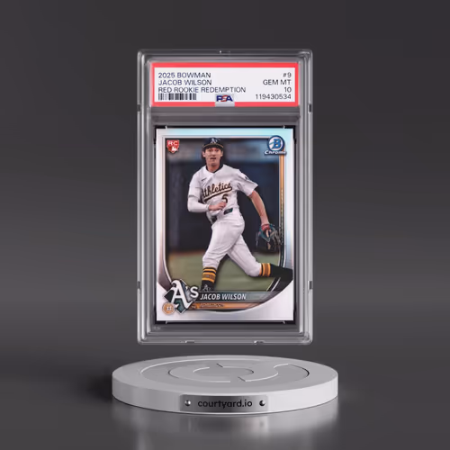 2025 Bowman #9 Jacob Wilson - Red Rookie Redemption (PSA 10 GEM MINT)
