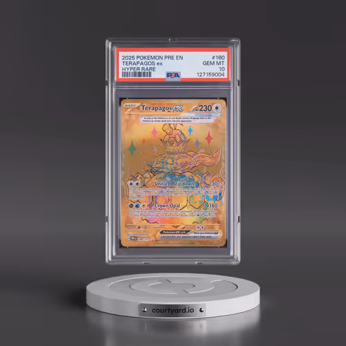 2025 Pokémon Pre EN-Prismatic Evolutions #180 Terapagos EX - Holo Hyper Rare (PSA 10 GEM MINT)