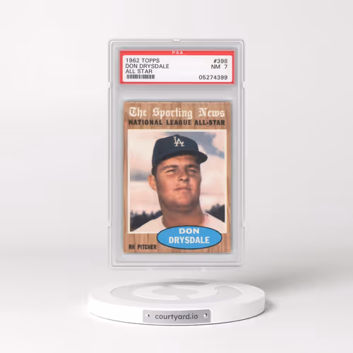 1962 Topps #398 Don Drysdale - All Star (PSA 7 NM)
