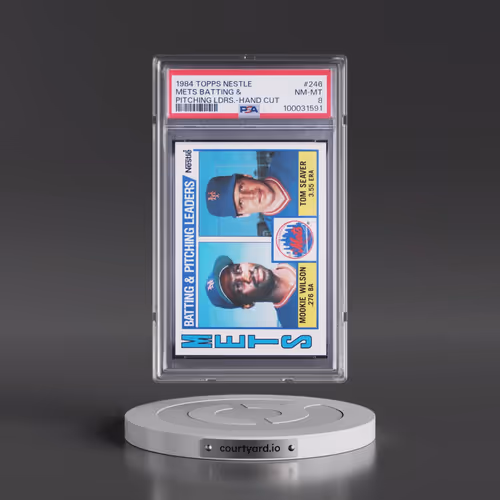 1984 Topps Nestle Hand Cut #246 Mets Batting & - Pitching Leaders (PSA 8 NM-MT)