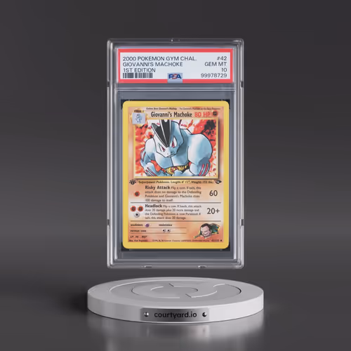 2000 Pokémon Gym Challenge #42 Giovanni's Machoke - 1st Edition (PSA 10 GEM MINT)