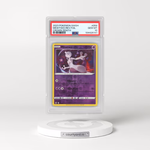 2023 Pokémon Sword and Shield Crown Zenith #059 Mewtwo - Reverse Foil (PSA 10 GEM MINT)