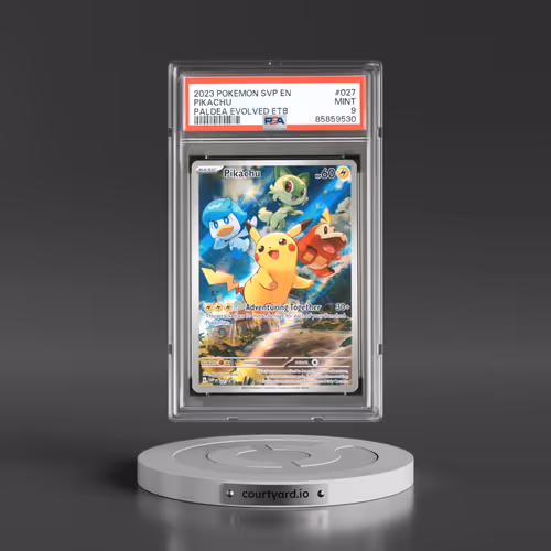 2023 Pokémon Svp EN-SV Black Star Promo #027 Pikachu - Paldea Evolved Elite Trainer Box (PSA 9 MINT)