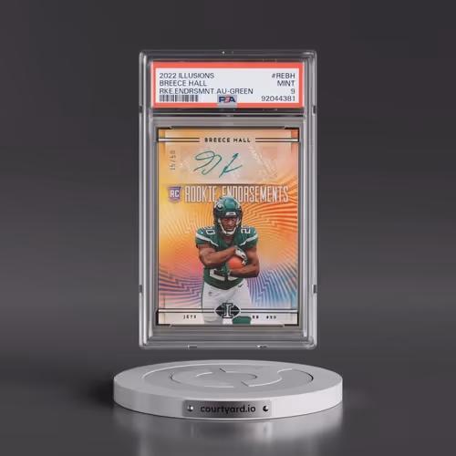 2022 Panini Illusions Rookie Endorsements Autographs #REBH Breece Hall - Green (PSA 9 MINT)