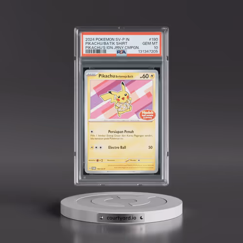 2024 Pokémon SV-P Promo #190 Pikachu in Batik Shirt - Pikachu's Indonesia Journey Campaign (PSA 10 G
