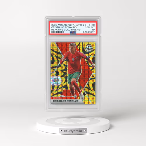 2020 Panini Mosaic UEFA Euro 2020 #160 Cristiano Ronaldo - Reactive Gold Mosaic (PSA 10 GEM MINT)