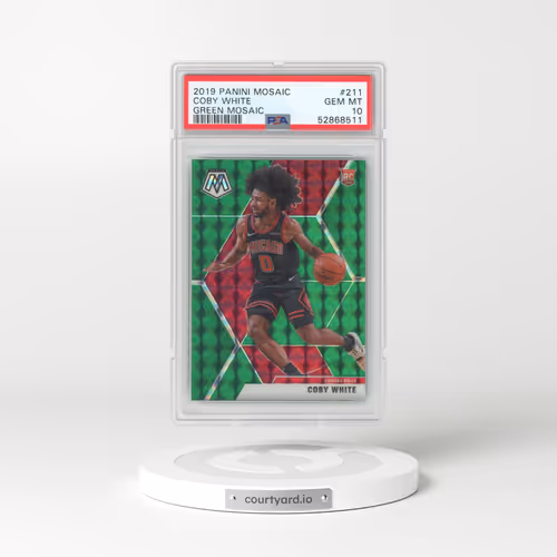 2019 Panini Mosaic #211 Coby White - Green Mosaic (PSA 10 GEM MINT)