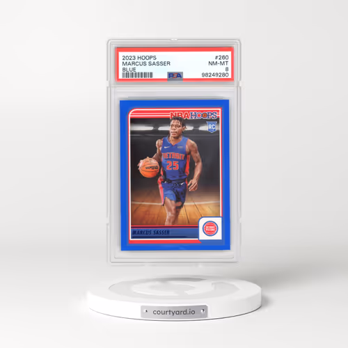 2023 Panini NBA Hoops #260 Marcus Sasser - Blue (PSA 8 NM-MT)