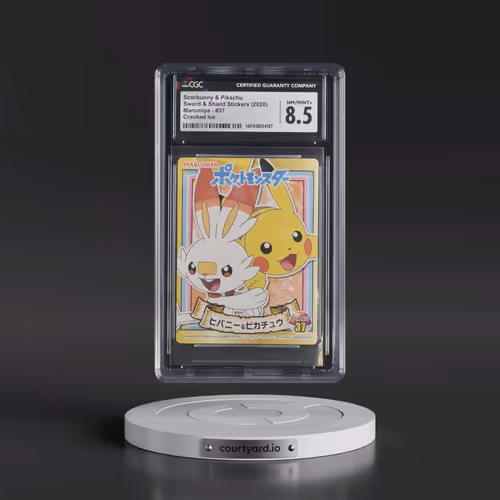 2020 Sword & Shield Stickers (Marumiya 2020) - Japanese #37 Scorbunny & Pikachu - Cracked Ice (C