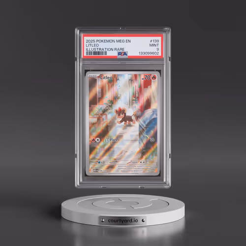 2025 Pokémon Meg EN-Mega Evolution #139 Litleo - Illustration Rare (PSA 9 MINT)