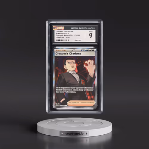 2023 Scarlet & Violet 151 - MEW EN #197/165 Giovanni's Charisma - Ultra Rare Holo (CGC 9 MINT)