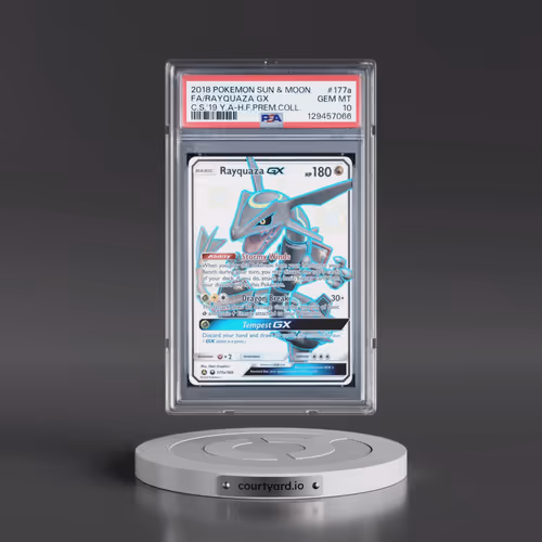 2018 Pokémon Sun & Moon Celestial Storm #177a Rayquaza GX - Holo Full Art 2019 Yellow A Hidden Fates