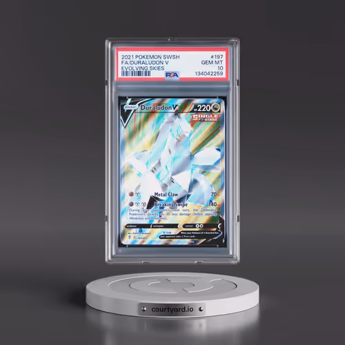 2021 Pokémon Sword & Shield Evolving Skies #197 Duraludon V - Holo Full Art (PSA 10 GEM MINT)