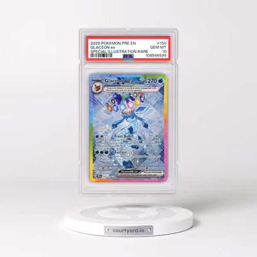 2025 Pokémon Pre EN-Prismatic Evolutions #150 Glaceon EX - Holo Special Illustration Rare (PSA 10 GE