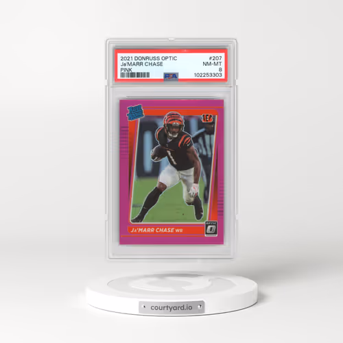 2021 Panini Donruss Optic #207 JA'Marr Chase - Pink (PSA 8 NM-MT)