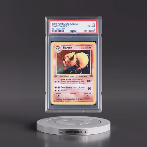 1999 Pokémon Jungle #3 Flareon - 1st Edition Holo (PSA 6 EX-MT)
