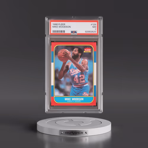 1986 Fleer #129 Mike Woodson (PSA 7 NM)