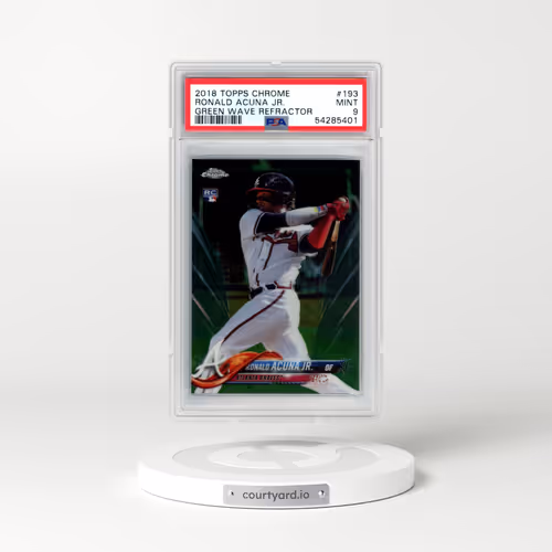 2018 Topps Chrome #193 Ronald Acuna Jr. - Green Wave Refractor (PSA 9 MINT)