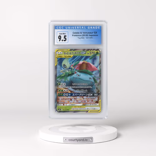 2018 Tag Bolt #001/095 Celebi & Venusaur GX - Holo (CGC 10 GEM MINT)
