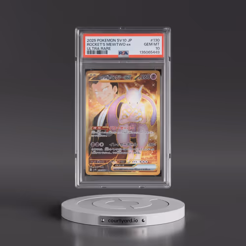 2025 Pokémon SV10-Glory of Team Rocket #130 Team Rocket's Mewtwo EX - Holo Ultra Rare (PSA 10 GEM MI