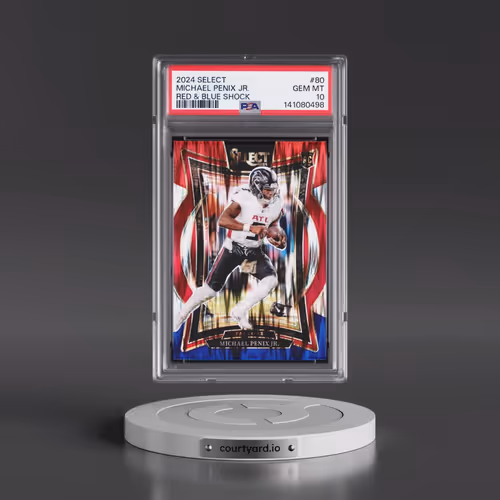 2024 Panini Select #80 Michael Penix Jr. - Red & Blue Shock (PSA 10 GEM MINT)