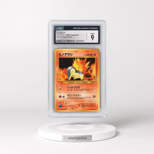 1999 Neo Premium File #155 Cyndaquil - No Rarity (CGC 9 MINT)