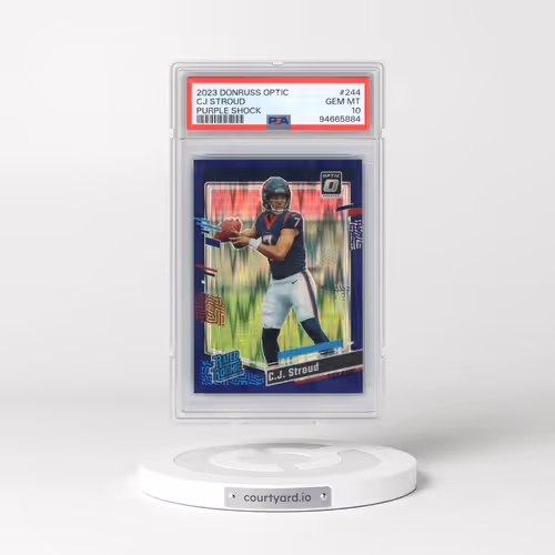 2023 Panini Donruss Optic #244 CJ Stroud - Purple Shock (PSA 10 GEM MINT)