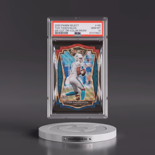 2020 Panini Select #145 Tua Tagovailoa - Die-Cut Tri-Color Prizm (PSA 10 GEM MINT)