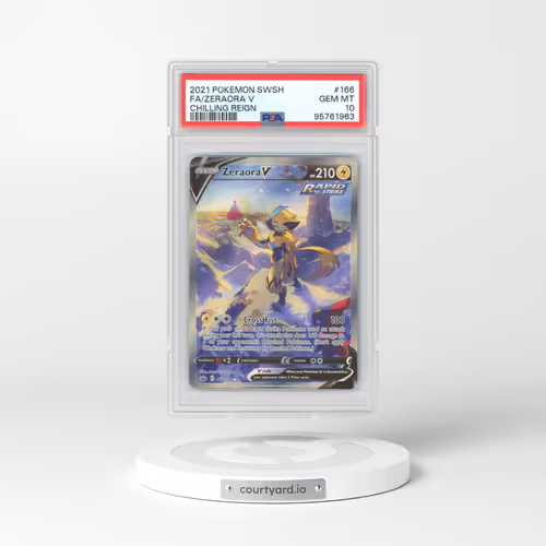 2021 Pokémon Sword & Shield Chilling Reign #166 Zeraora V - Holo Full Art (PSA 10 GEM MINT)