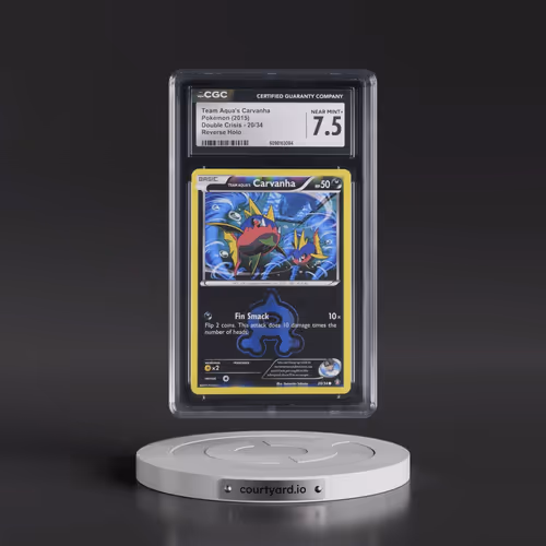 2015 Double Crisis #20/34 Team Aqua's Carvanha - Reverse Holo (CGC 7.5 NM+)