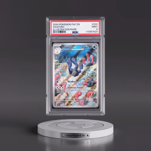 2024 Pokémon Paf EN-Paldean Fates #224 Wugtrio - Illustration Rare (PSA 9 MINT)