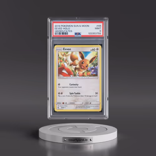 2019 Pokémon Sun & Moon Hidden Fates #48 Eevee - Holo (PSA 9 MINT)
