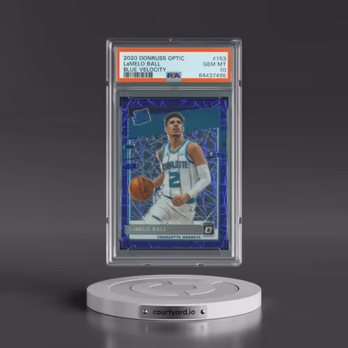 2020 Panini Donruss Optic #153 LaMelo Ball - Blue Velocity (PSA 10 GEM MINT)