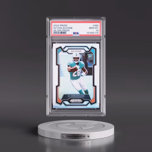 2023 Panini Prizm #365 DE'Von Achane - Silver Prizm (PSA 10 GEM MINT)