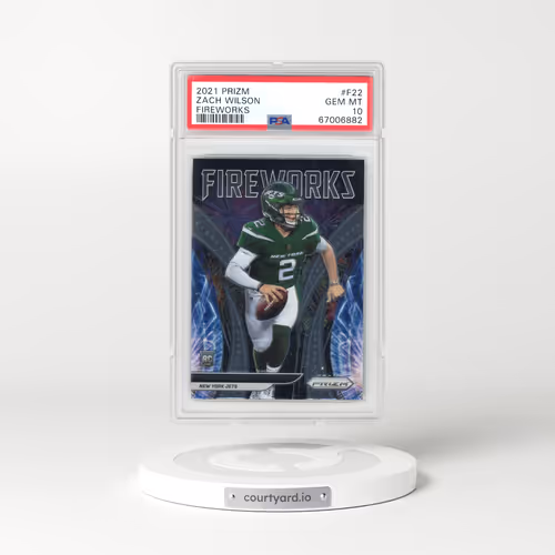 2021 Panini Prizm Fireworks #F22 Zach Wilson (PSA 10 GEM MINT)