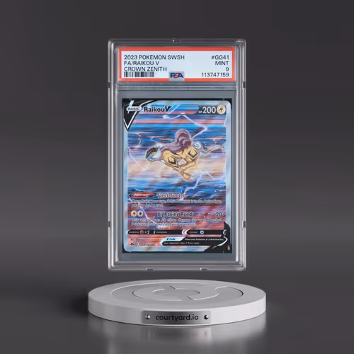 2023 Pokémon Sword and Shield Crown Zenith #GG41 Raikou V - Holo Full Art (PSA 9 MINT)