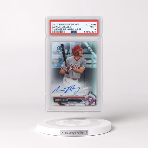 2017 Bowman Draft Chrome Draft Picks Autographs #CDAAH Adam Haseley - Refractor (PSA 9 MINT)