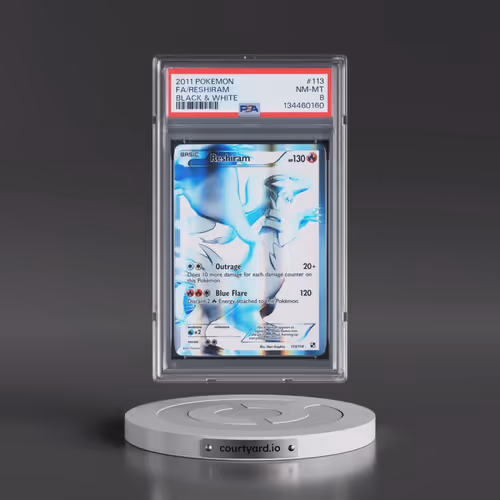 2011 Pokémon Black & White #113 Reshiram - Full Art (PSA 8 NM-MT)