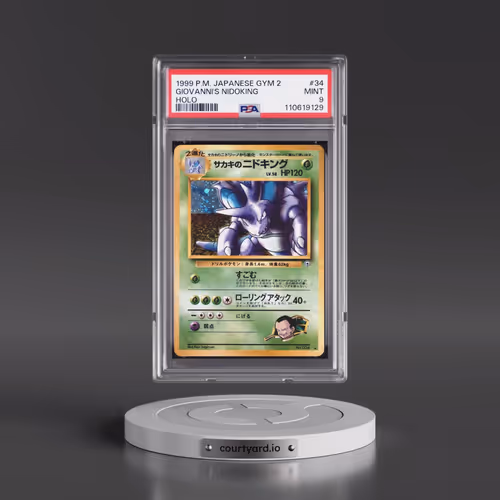 1999 Pokémon Gym 2 #34 Giovanni's Nidoking - Holo (PSA 9 MINT)