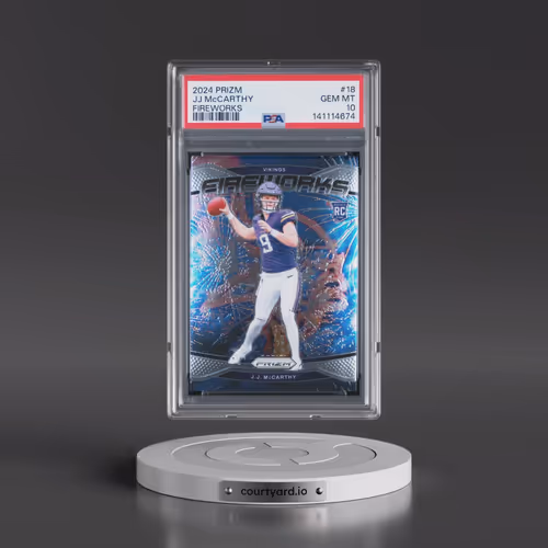 2024 Panini Prizm Fireworks #18 JJ McCarthy (PSA 10 GEM MINT)