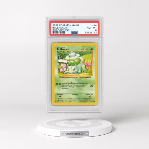 1999 Pokémon Game #44 Bulbasaur - Shadowless (PSA 8 NM-MT)