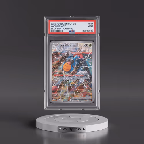2025 Pokémon Blk EN-Black Bolt #094 Karrablast - Illustration Rare (PSA 9 MINT)