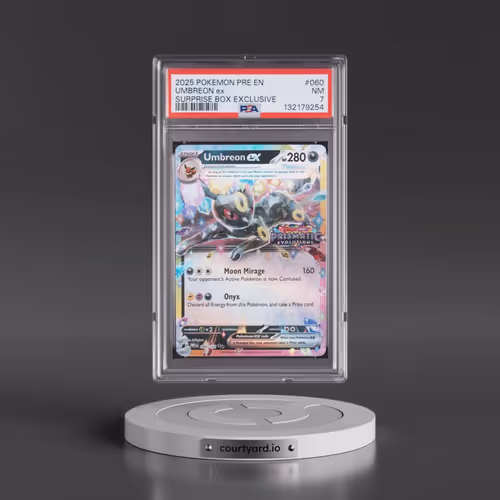 2025 Pokémon Pre EN-Prismatic Evolutions #060 Umbreon EX - Holo Surprise Box Exclusive (PSA 7 NM)