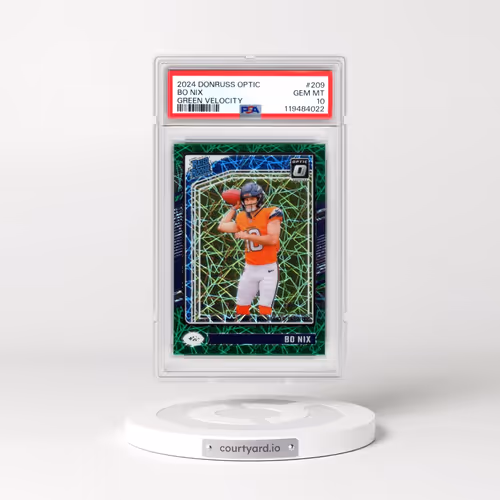 2024 Panini Donruss Optic #209 Bo Nix - Green Velocity (PSA 10 GEM MINT)