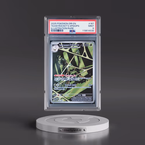 2025 Pokémon Dri EN-Destined Rivals #187 Team Rocket's Spidops - Illustration Rare (PSA 9 MINT)